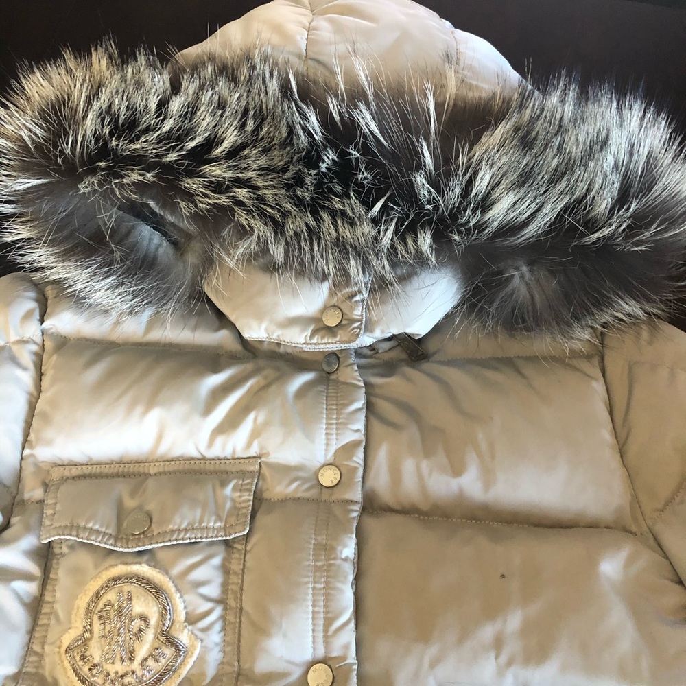 Moncler Silver fox puffy jacket